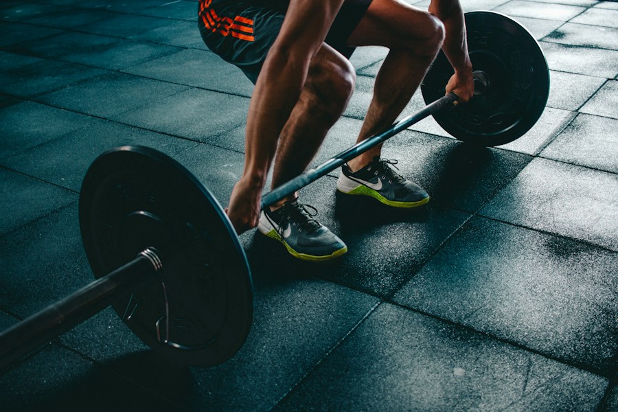 Strength training in a gym